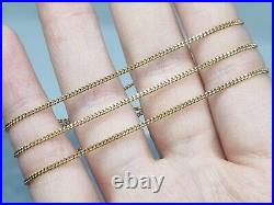 Italian UnoAErre Solid 9ct Yellow Gold Flat Link Curb Chain Necklace 18.25 2.7g