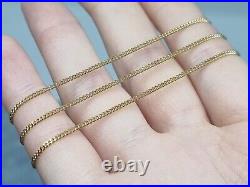 Italian UnoAErre Solid 9ct Yellow Gold Flat Link Curb Chain Necklace 18.25 2.7g