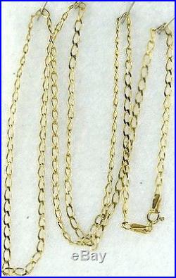 Italy Italian 375 9ct Gold 24 Inch Neck Chain For Charm Necklace