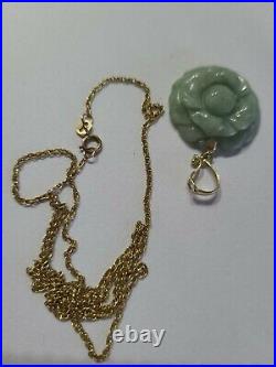 Jade Pendant With 9ct Gold Chain