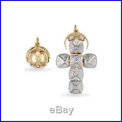Jewelco London 9ct Gold & Silver Golden Globe Cross Masonic Orb Ball Pendant