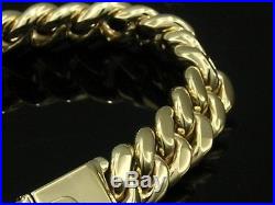 L019- HEAVY & Thick GENUINE 9ct SOLID Gold MENS CURBLINK Bracelet 22cm 45gr curb