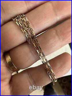 LONG Hallmarked 9Ct Y Gold Elongated Link Chain Necklace 24.5, 2.4Gr London1972