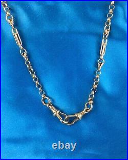 LOVELY RARE LINK 375/9ct ROSE GOLD ALBERT WATCH FOB CHAIN/NECKLACE 19-18.4g