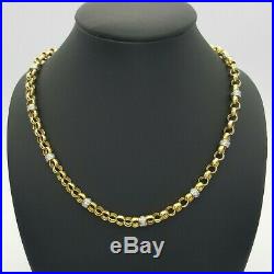 Ladies Belcher Chain 9ct (375,9K) Yellow Gold White Gold Diamante Link Chain