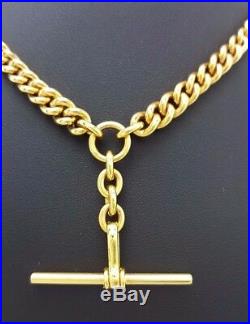 Ladies Necklace 9ct (375,9K) Solid Yellow Gold (38gr) Curb Fob Chain Necklace