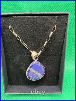 Lapis Lazuli Pendant and 9ct Gold Belcher Chain