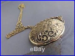 Large 9 ct Gold Locket & Long Rope Chain