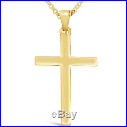 Large Mens 9ct Gold Cross Pendant Necklace With 20 Gold Chain