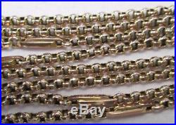 Long Antique Victorian Chunky 9ct Gold Belcher Chain Necklace 78cm 13.8g