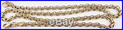 Long hallmarked 9ct gold 16.25 inch long yellow gold neck chain weighs 8.9 grams