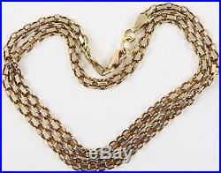 Long hallmarked 9ct gold 16.25 inch long yellow gold neck chain weighs 8.9 grams