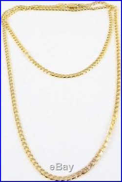 Long hallmarked 9ct gold 23.5 inch long yellow gold neck chain weighs 8.3 grams