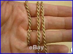 Lovely 19 Inch 9ct Gold Rope Chain Necklace Hallmarked 3mm Wide