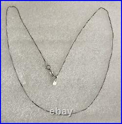 Lovely Italian 9ct White Gold Box Link Chain Necklace, Approx 20 Long, 2.8 G