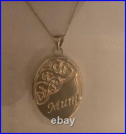 MOTHERS DAY! LOVELY 9 Ct GOLD PENDANT'MUM' WITH 9 Ct GOLD CHAIN BOXED