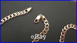 Men's 9ct Gold Curb Chain 22 33g Hallmarked Good Used Condition! Great Weight