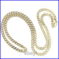 Men's 9ct Gold Curb Chain 22 Inch Solid Yellow Hallmarked 18.1g 4.2mm Wide