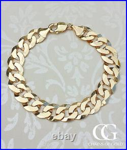 Men's Solid 9ct Yellow Gold Curb Bracelet 8.5