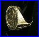 Mens-22ct-Gold-1982-Half-Sovereign-9ct-Ring-Mount-Gift-Not-Keeper-Chain-01-eb