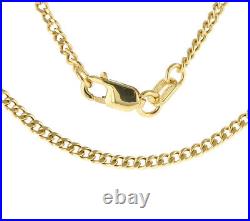 Mens 9ct Gold 1mm Semi Solid Close Curb Chain Necklace