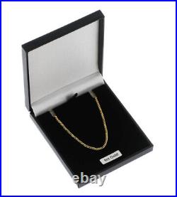 Mens 9ct Gold 1mm Semi Solid Close Curb Chain Necklace