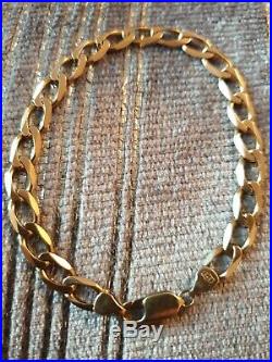 Mens 9ct Gold Bracelet Flat Curb fully hallmarked