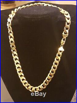 Mens 9ct Gold Heavy Curb Chain. 157.6 Grams, 21 1/2 Inch. Reduced price