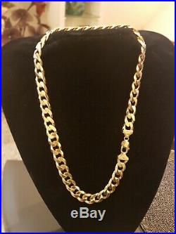 Mens 9ct Gold Heavy Curb Chain. 157.6 Grams, 21 1/2 Inch. Reduced price