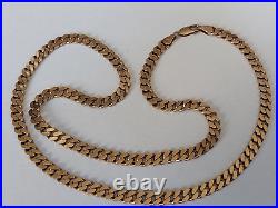 Mens 9ct gold cuban link chain length 21 Hallmarked 29.5 grams