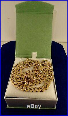 Mens Fabulous Heavy 20 9ct Gold CURB Chain Necklace Gift Dia Cut 46gr 8mm 745n