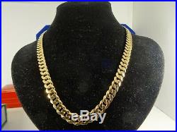 Mens Fabulous Heavy 20 9ct Gold CURB Chain Necklace Gift Dia Cut 46gr 8mm 745n