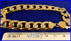 Mens Gents Heavy Solid 9ct Gold CURB Bracelet 38gr Hm 8.7511mm RRP £1925 cx926