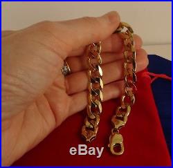 Mens Gents Heavy Solid 9ct Gold CURB Bracelet 38gr Hm 8.7511mm RRP £1925 cx926