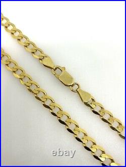 Mens Gold Chain Heavy Curb Chain 9ct Yellow Gold Curb Link Chain Necklace 18inch