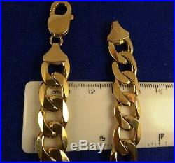Mens Heavy 8.7 9ct Gold CURB BRACELET Gift 38.4gr 1+oz Hm 11mm cx926 RRP£2000