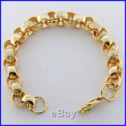 NEW 9ct Gold Heavy Ornate Belcher Bracelet 10mm 31.2G 8.5 RRP £1250 (C169)