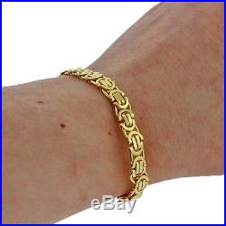 NEW Hallmarked 9ct Gold Flat Byzantine Bracelet- Mens 8 5.5MM RRP £645 (Q50)