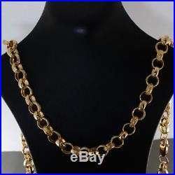 NEW Heavy Hallmarked 9ct Gold Ornate Belcher Chain 36.4G 22 RRP £1460 C16