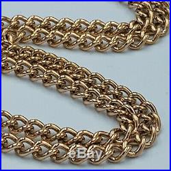 New Solid 375 9ct Yellow Gold Double Albert Watch Chain & T Bar L89