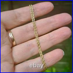 New Solid 9ct Yellow Gold Rope Chain Necklace, 1.2mm, 16 18 20 22 inches