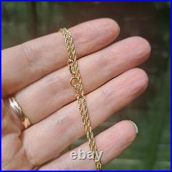 New Solid 9ct Yellow Gold Rope Chain Necklace, 1.2mm, 16 18 20 22 inches