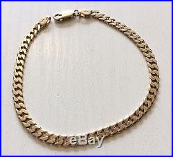 Nice Quality Full Hallmarked Vintage Solid 9ct Gold Curb Bracelet