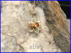 Official Welsh Clogau 9ct Yellow & Rose Gold Daffodil Pendant £200 off