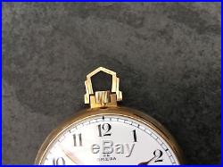 Omega Solid 9ct Gold pocket watch with 34,9gm 9ct gold fob chain
