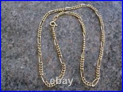 PRE OWNED VINTAGE 9ct GOLD FIGARO LINK CHAIN NECKLACE 6.2gms 18.1'' (6)