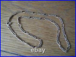 PRE OWNED VINTAGE 9ct GOLD FIGARO LINK CHAIN NECKLACE 6.2gms 18.1'' (6)