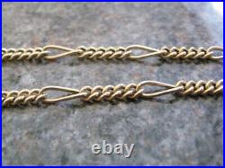 PRE OWNED VINTAGE 9ct GOLD FIGARO LINK CHAIN NECKLACE 6.2gms 18.1'' (6)