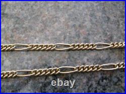 PRE OWNED VINTAGE 9ct GOLD FIGARO LINK CHAIN NECKLACE 6.2gms 18.1'' (6)