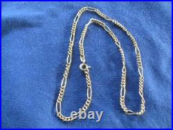 PRE OWNED VINTAGE 9ct GOLD FIGARO LINK CHAIN NECKLACE 6.2gms 18.1'' (6)